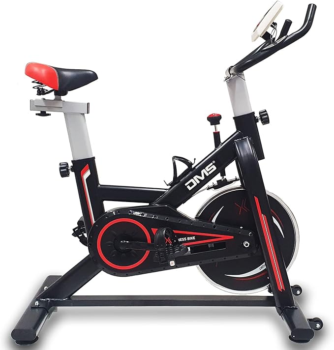 DMS® Heimtrainer Fahrrad Fitnessbike Indoor Ergometer Cycling Trimmrad Fitness Speedbike Pulsmesser Sportgerät für Zuhause Schwungrad Fitnessbike LCD Display HT-120B